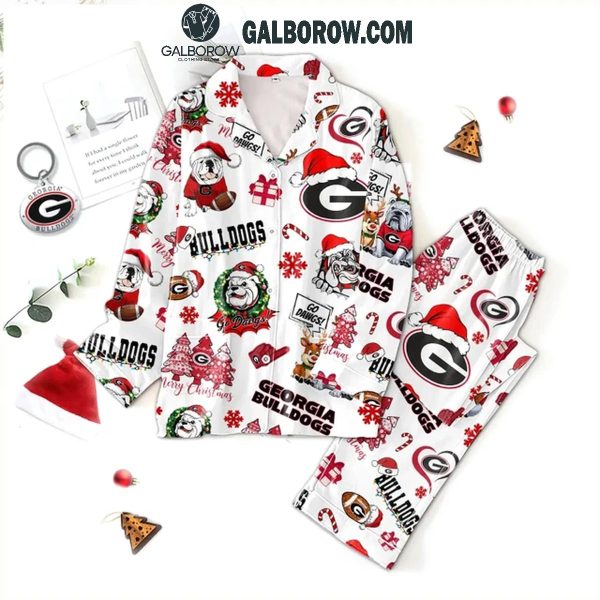 Georgia Bulldogs The Naughty List Christmas Polyester Pajamas Set