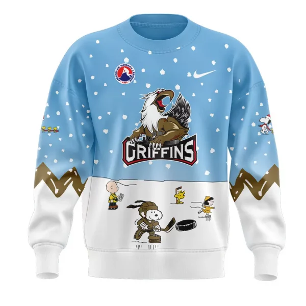 Grand Rapids Griffins 2024 Snoopy Cheering Peanuts Winter Hoodie T-Shirt