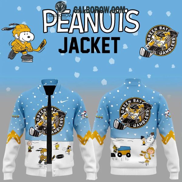 Green Bay Gamblers Peanuts Season Snoopy Hockey Baseball Jacket