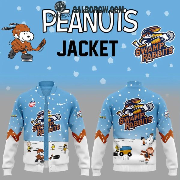 Greenville Swamp Rabbits 2024 Winter Holidays Snoopy Peanuts Baseball Jacket