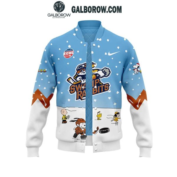 Greenville Swamp Rabbits 2024 Winter Holidays Snoopy Peanuts Baseball Jacket