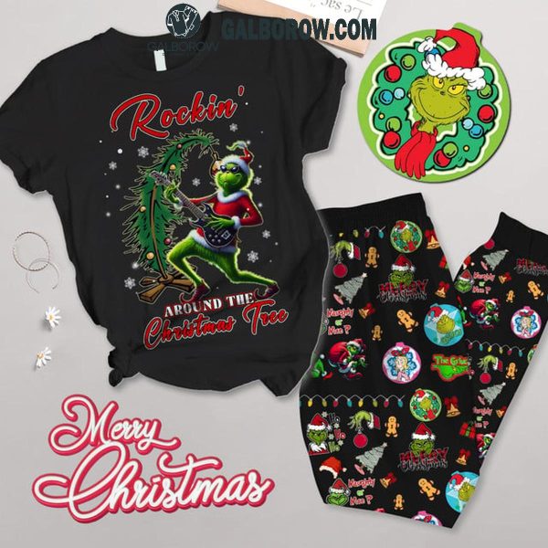 Grinch Rockin’ Around Your Christmas Tree Fleece Pajamas Set