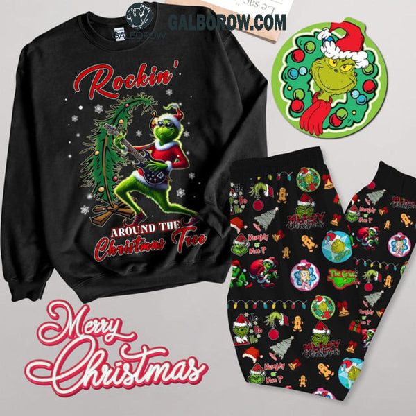 Grinch Rockin’ Around Your Christmas Tree Fleece Pajamas Set