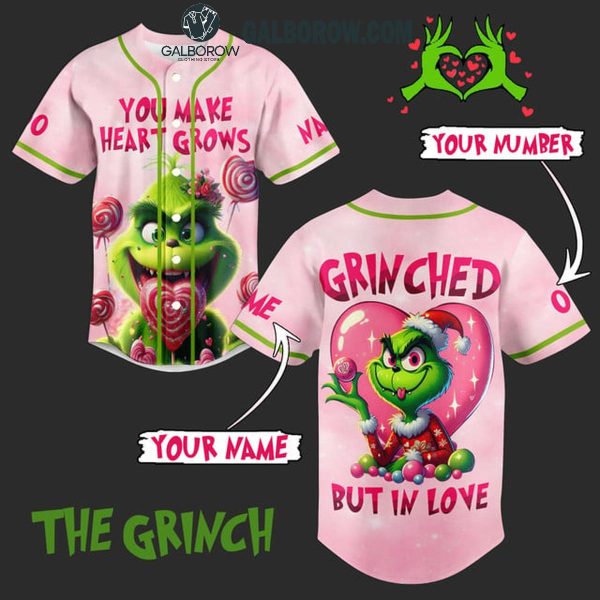 Grinch Valentines Grinched But In Love 2025 Personalized Baseball Jersey