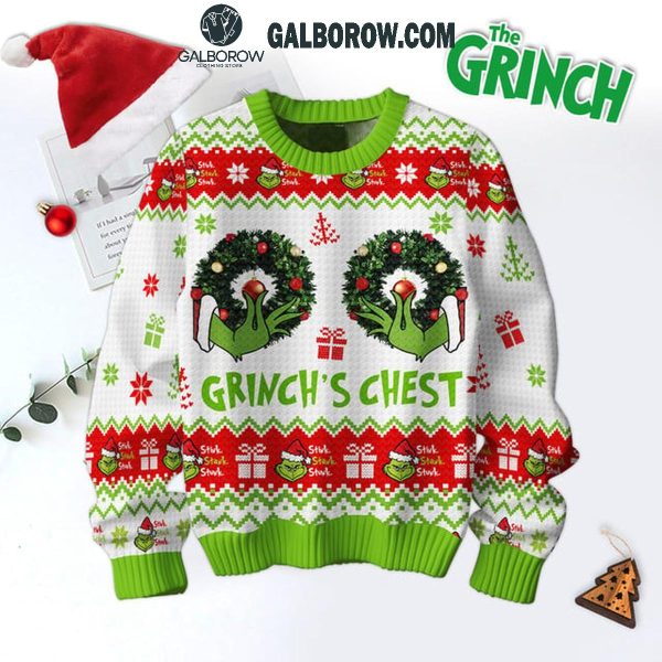 Grinch’s Chest Grinch’s Nuts 2024 Christmas Ugly Sweater