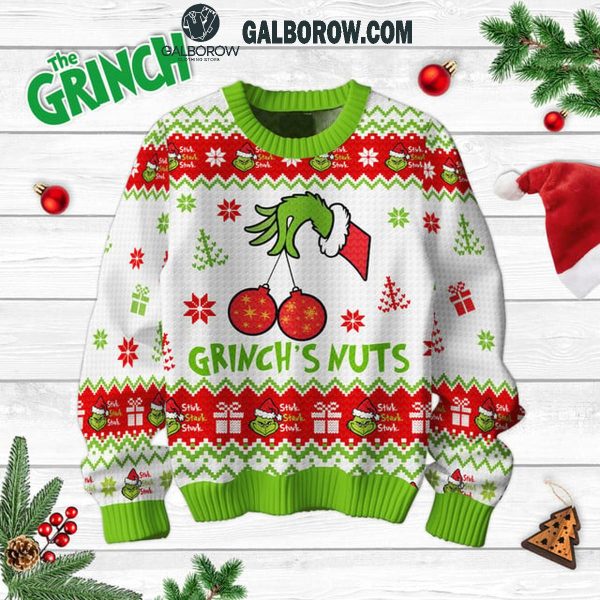 Grinch’s Chest Grinch’s Nuts 2024 Christmas Ugly Sweater