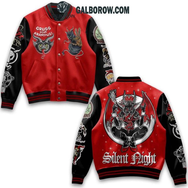 Gruss Von Krampus Silent Night 2024 Christmas Baseball Jacket