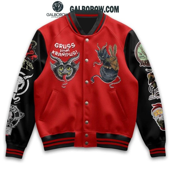 Gruss Von Krampus Silent Night 2024 Christmas Baseball Jacket