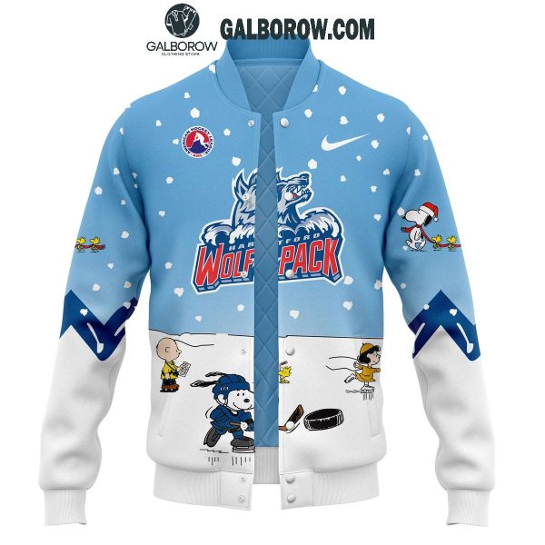 Hartford Wolf Pack Snoopy Hockey Time Peanuts Holidays Baseball Jacket