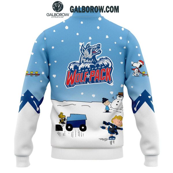 Hartford Wolf Pack Snoopy Hockey Time Peanuts Holidays Baseball Jacket