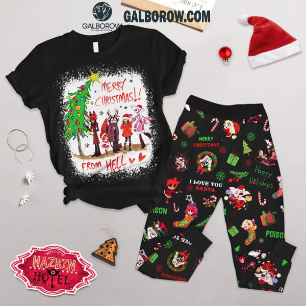 Hazbin Hotel Merry Christmas From Hell Fleece Pajamas Set