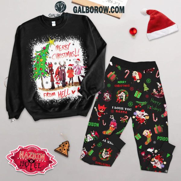 Hazbin Hotel Merry Christmas From Hell Fleece Pajamas Set