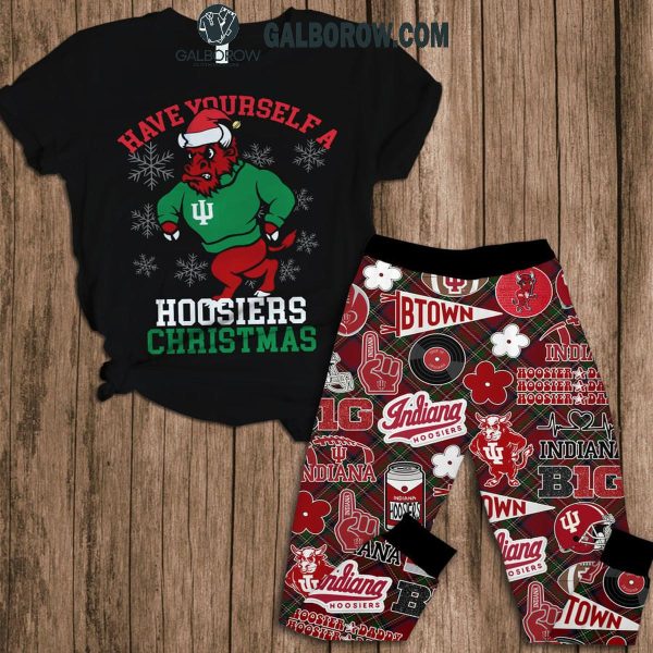 Indiana Hoosiers Have Yourself A Hoosiers Christmas Fleece Pajamas Set