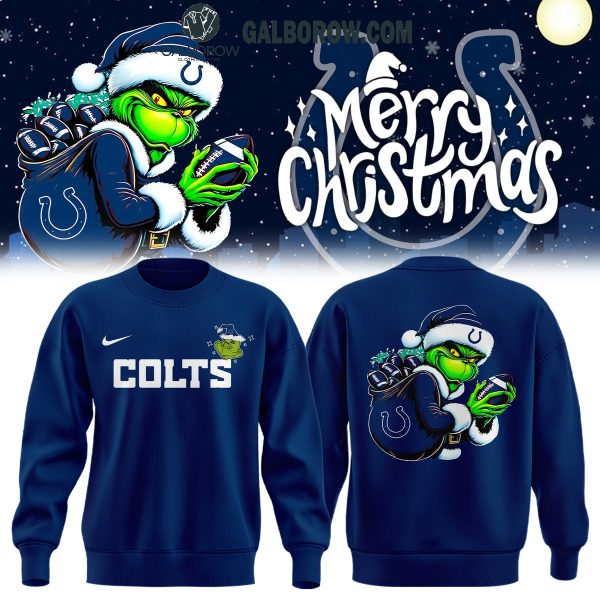 Indianapolis Colts Grinch 2024 Merry Christmas Holidays Spirit Hoodie T-Shirt