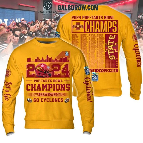 Iowa State Cyclones Go Cyclones Pop Tarts Champs 2024 Hoodie T-Shirt Yellow