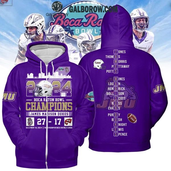 James Madison Dukes 2024 Boca Raton Bowl Champs Cheers Hoodie T-Shirt