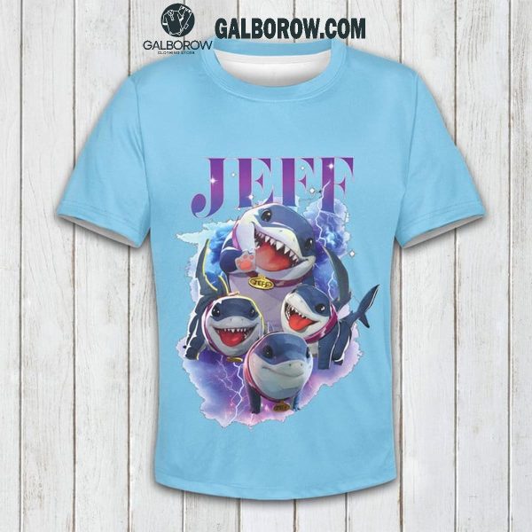 Jeff The Land Shark Ready To Celebrate Valentine’s Day Fleece Pajamas Set