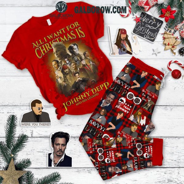 Johnny Depp All I Want For Christmas Is Deep Legends Fleece Pajamas Set