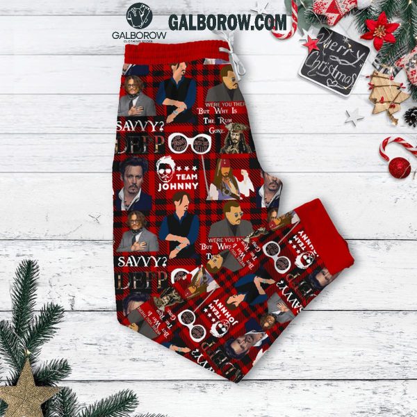 Johnny Depp All I Want For Christmas Is Deep Legends Fleece Pajamas Set