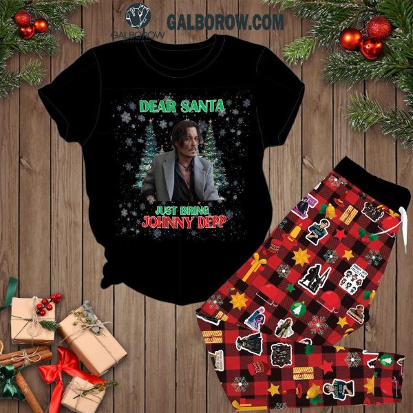 Johnny Depp Dear Santa Just Bring Him For Christmas Fleece Pajamas Set