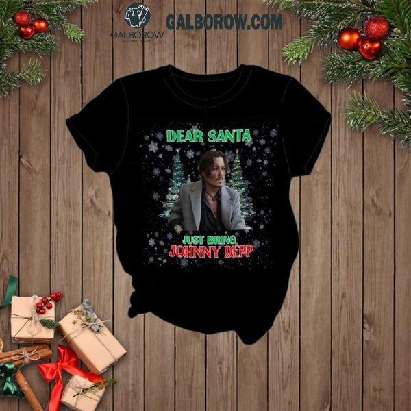 Johnny Depp Dear Santa Just Bring Him For Christmas Fleece Pajamas Set