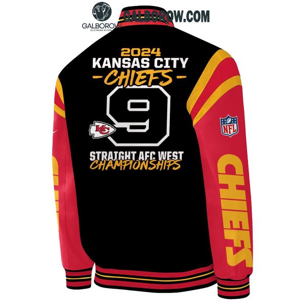 Kansas City Chiefs 2024 AFC West Champions 9 Years Straight Baseball Jacket