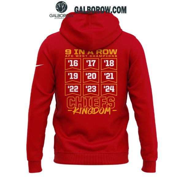 Kansas City Chiefs 2024 AFC West Champs 9 Times Hoodie T-Shirt