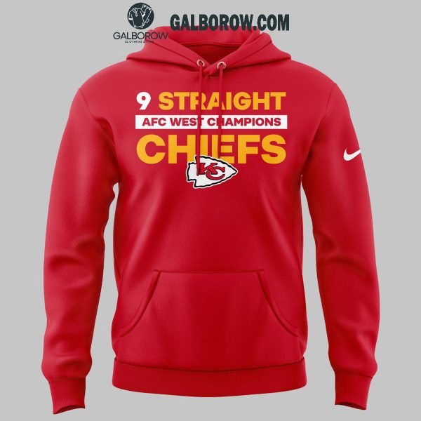 Kansas City Chiefs 2024 AFC West Champs Celebrate 9th Time Hoodie T-Shirt