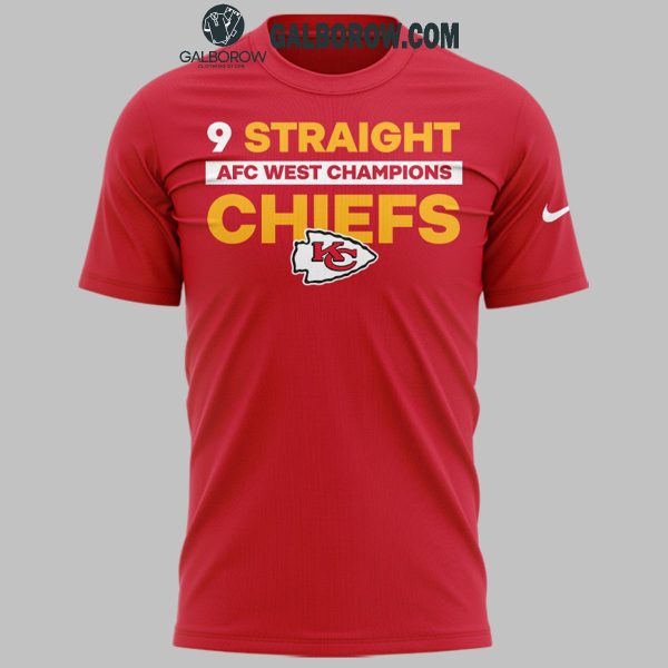 Kansas City Chiefs 2024 AFC West Champs Celebrate 9th Time Hoodie T-Shirt