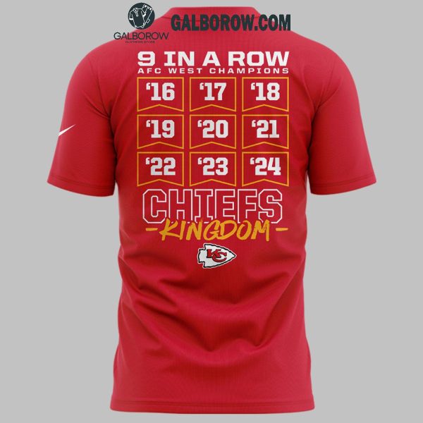 Kansas City Chiefs 2024 AFC West Champs Celebrate 9th Time Hoodie T-Shirt