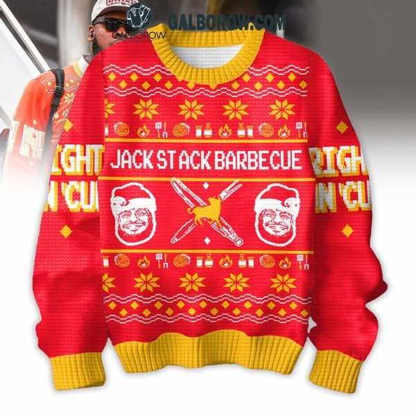 Kansas City Chiefs Jack Stack Barbecue Merry Chiefmas Ugly Sweater