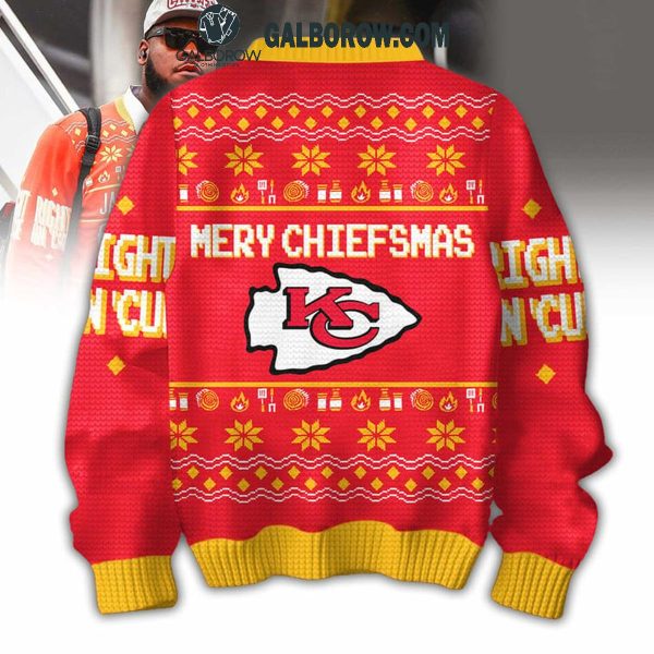 Kansas City Chiefs Jack Stack Barbecue Merry Chiefmas Ugly Sweater