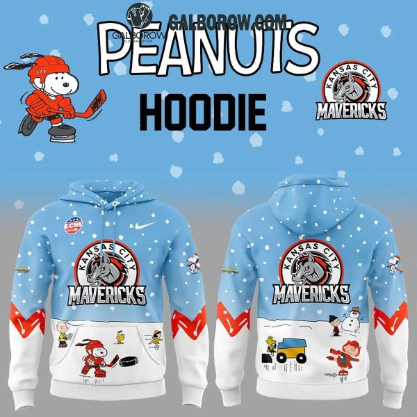 Kansas City Mavericks 2024 Winter Snoopy Holidays Peanuts Hoodie T-Shirt