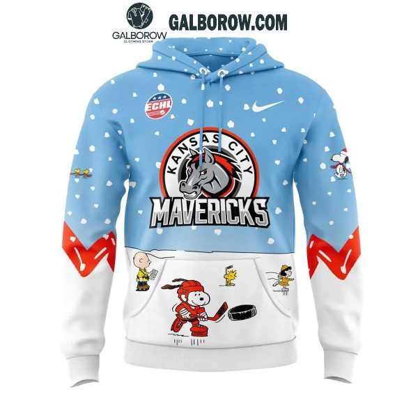 Kansas City Mavericks 2024 Winter Snoopy Holidays Peanuts Hoodie T-Shirt