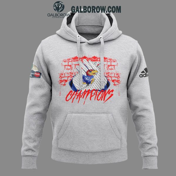 Kansas Jayhawks Guaranteed Rate Bowl Champions Grey Hoodie