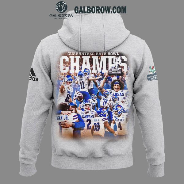 Kansas Jayhawks Guaranteed Rate Bowl Champions Grey Hoodie