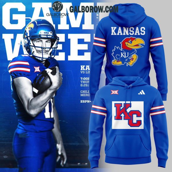 Kansas Jayhawks Kansas Football Celebrating New Season 2024 Blue Hoodie T-Shirt