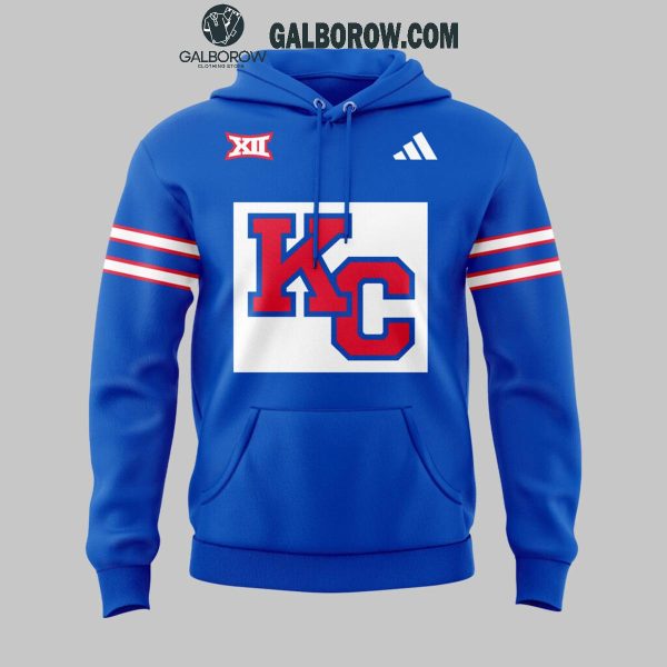 Kansas Jayhawks Kansas Football Celebrating New Season 2024 Blue Hoodie T-Shirt