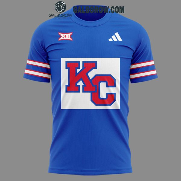 Kansas Jayhawks Kansas Football Celebrating New Season 2024 Blue Hoodie T-Shirt