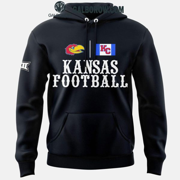 Kansas Jayhawks Kansas Football Celebrating New Season 2024 Hoodie T-Shirt Black