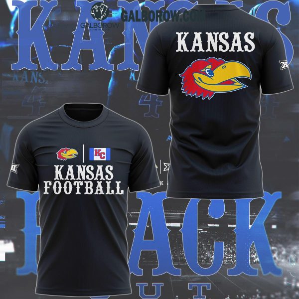 Kansas Jayhawks Kansas Football Celebrating New Season 2024 Hoodie T-Shirt Black