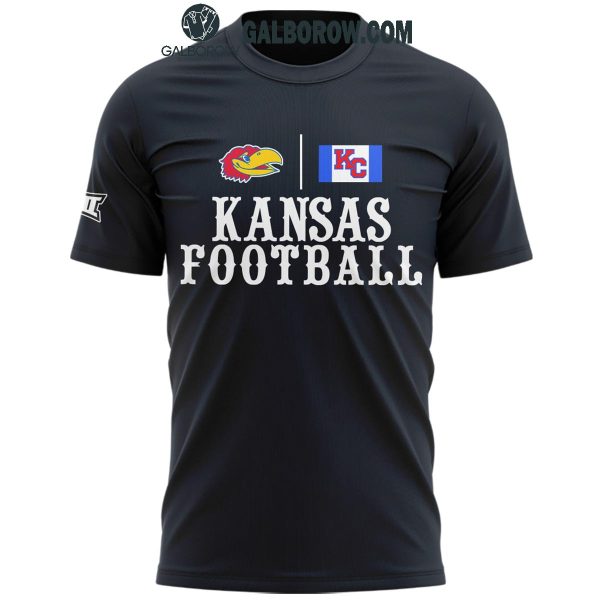 Kansas Jayhawks Kansas Football Celebrating New Season 2024 Hoodie T-Shirt Black