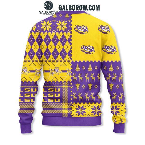 LSU Tigers Suit Up Happy Holidays Christmas Ugly Sweater