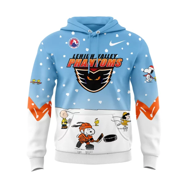 Lehigh Valley Phantoms 2024 Snoopy Cheering Peanuts Winter Hoodie T-Shirt