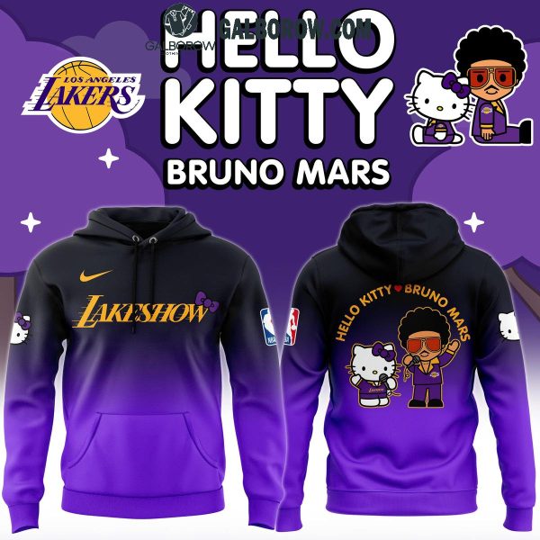 Los Angeles Lakers Basketball With Bruno Mars And Hello Kitty 2024 Hoodie T-Shirt