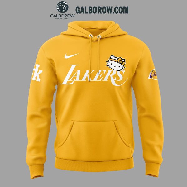 Los Angeles Lakers Cheer 50th Anniversary Of Hello Kitty Yellow 2024 Hoodie T-Shirt