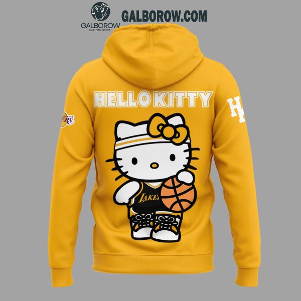 Los Angeles Lakers Cheer 50th Anniversary Of Hello Kitty Yellow 2024 Hoodie T-Shirt