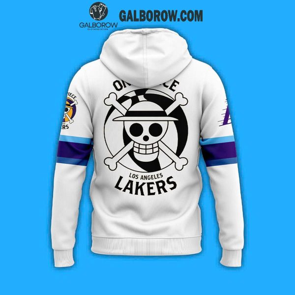 Los Angeles Lakers x ONE PIECE Collab White Hoodie T Shirt