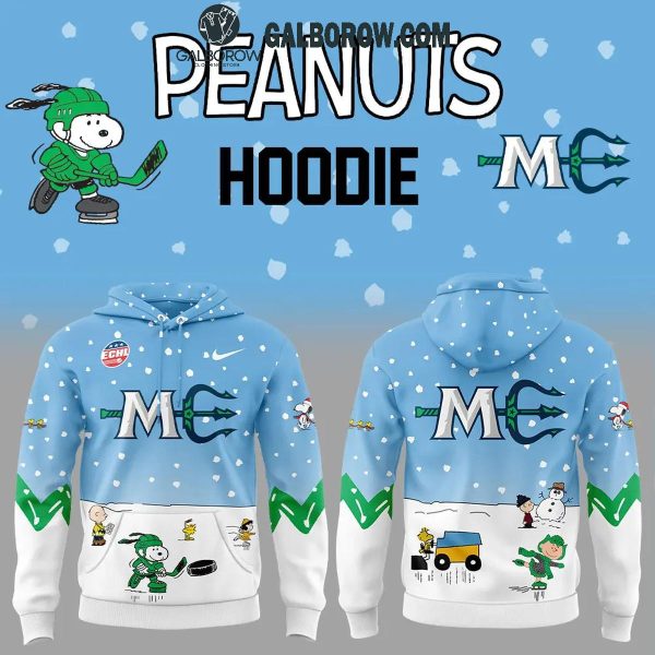 Maine Mariners 2024 Winter Snoopy Holidays Peanuts Hoodie T-Shirt