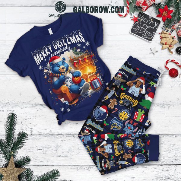 Memphis Grizzlies Merry Christmas Everybody 2024 Fleece Pajamas Set